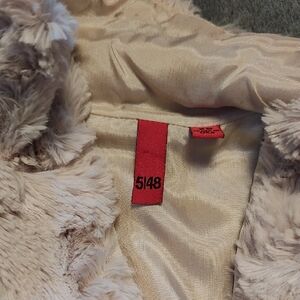 Faux Fur Coat in Cream